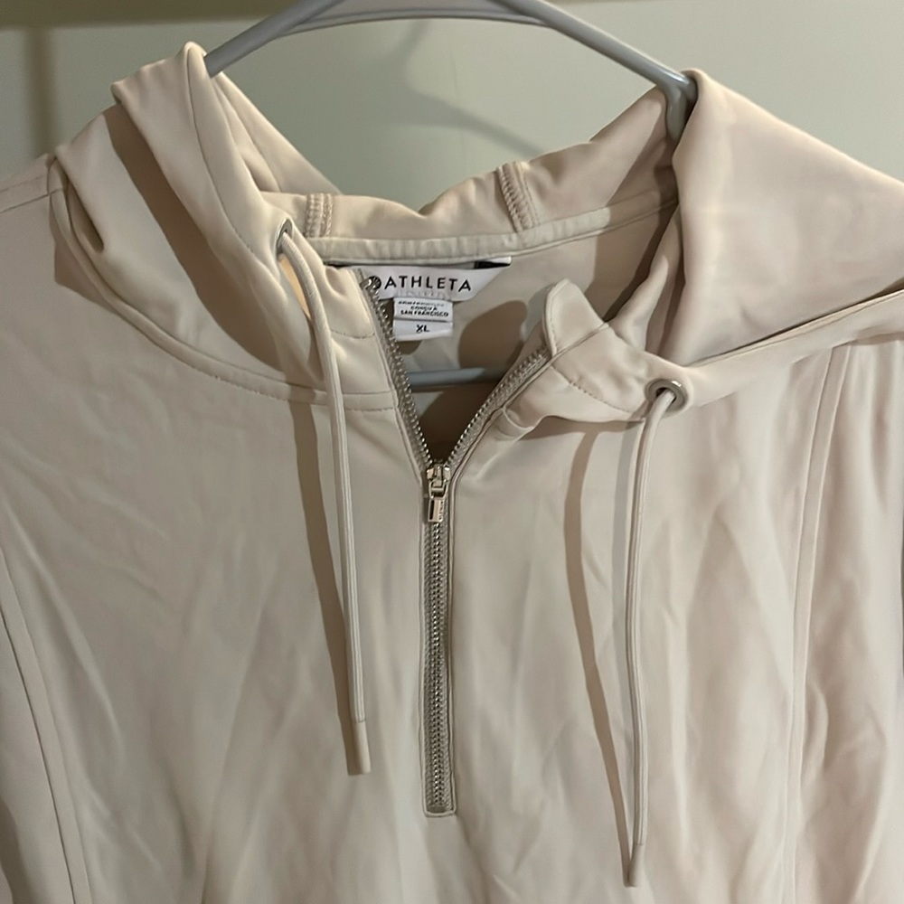 XL athleta beige half zip hoody